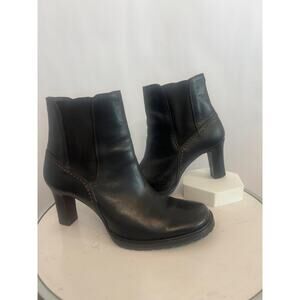 COLE HAAN Country Brown
Leather Block Heel Ankle Boots
Y2K Size 9B Pull On